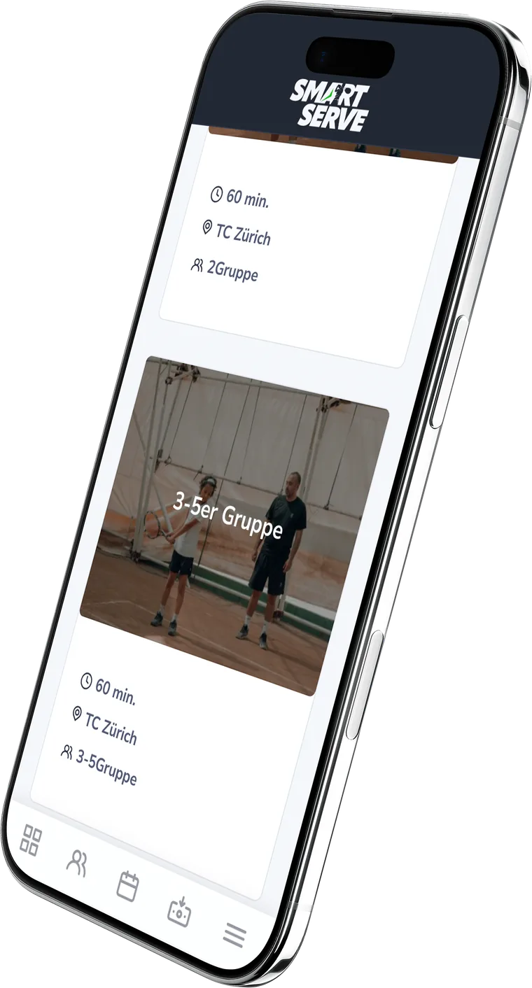 Smart Serve App auf dem iPhone – Kurse & Anmeldungen verwalten